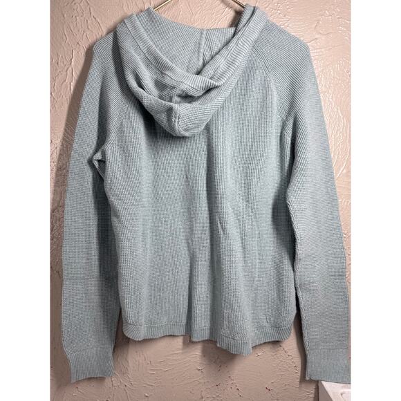 LRL Lauren Ralph Lauren Waffle Knit Cotton Hooded Pullover Sweater Top Size XL - Picture 3 of 7